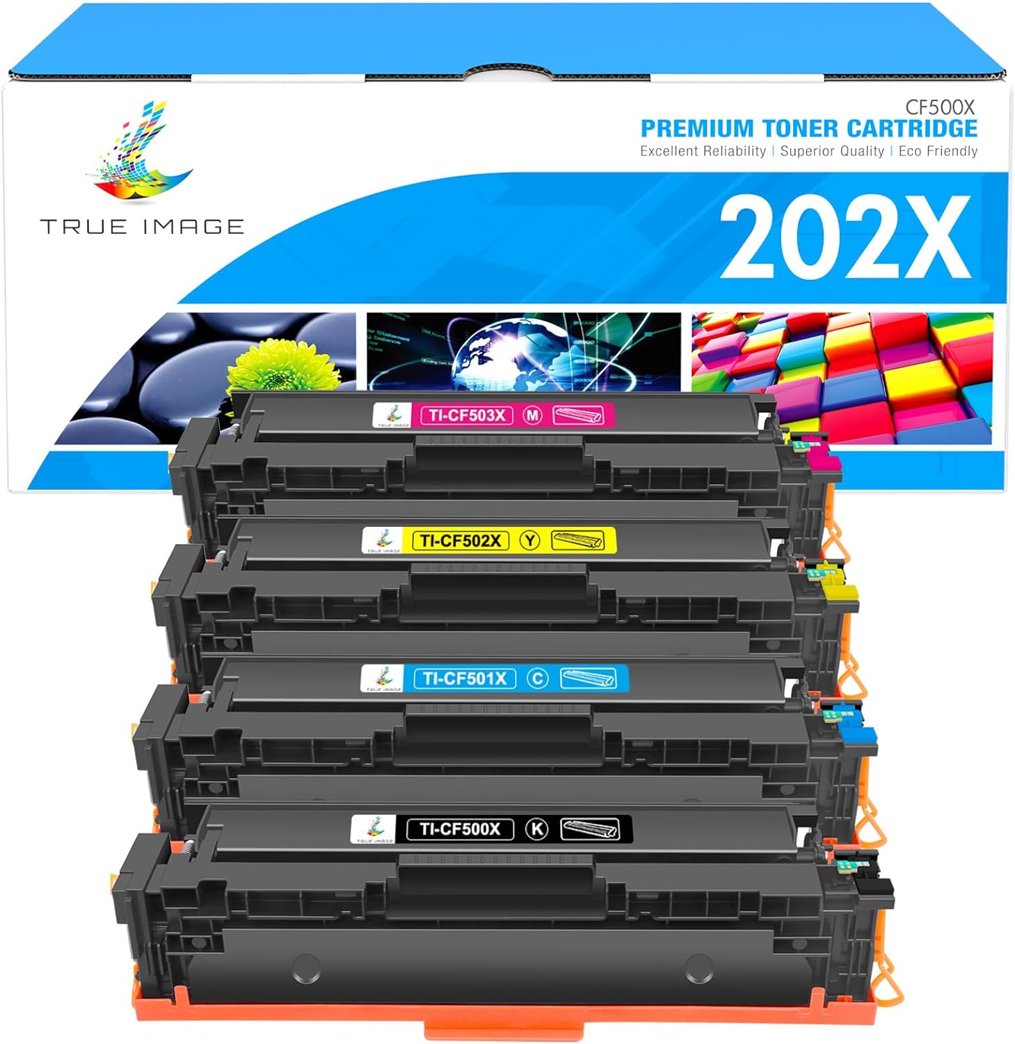 Vibrant Colors! True Image Toner Set for HP Printers
