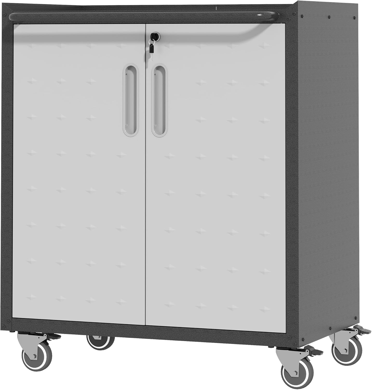 Metal Storage Cabinet with Wheels for Efficient Garage Organization