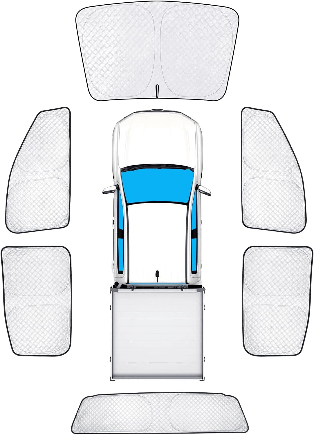 KMF 6pcs Full Window Sun Shade for Ford Ranger 2019-2025