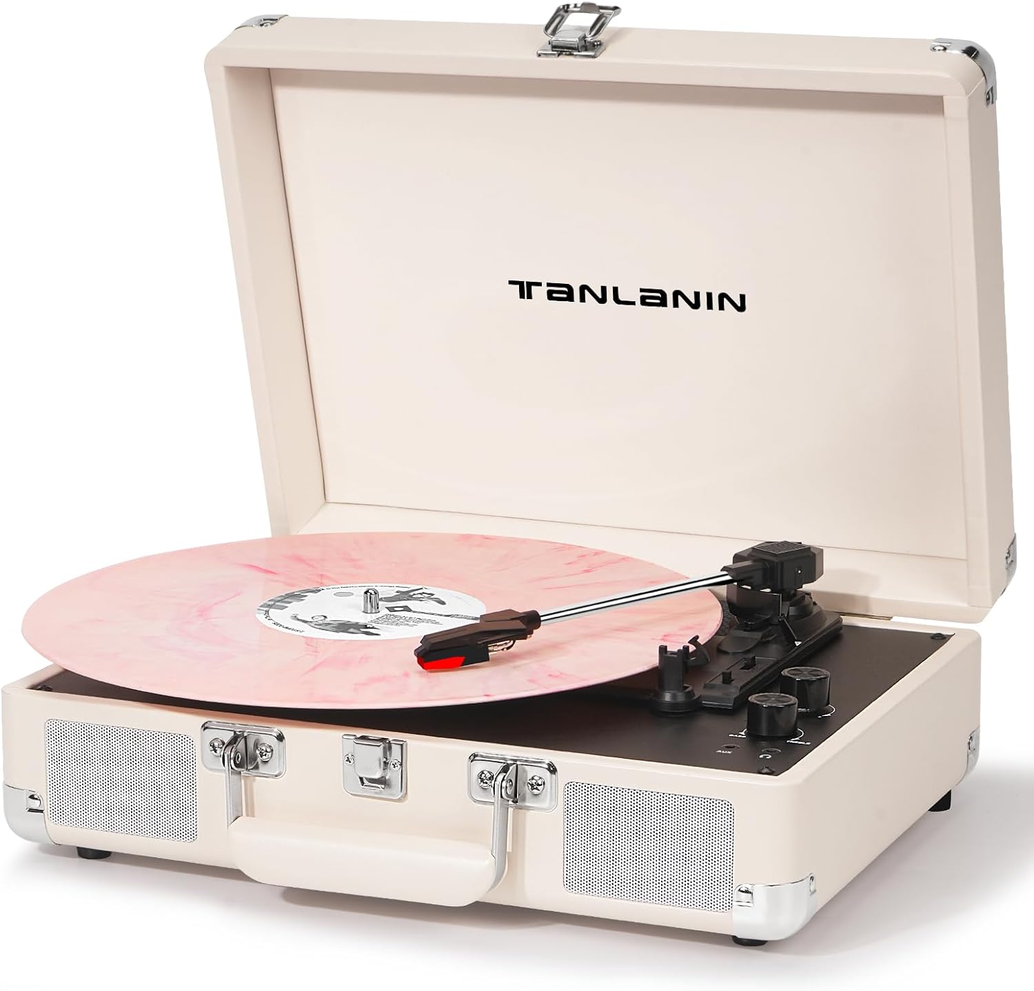 Portable Vinyl Record Player with Enhanced Speakers and Bluetooth