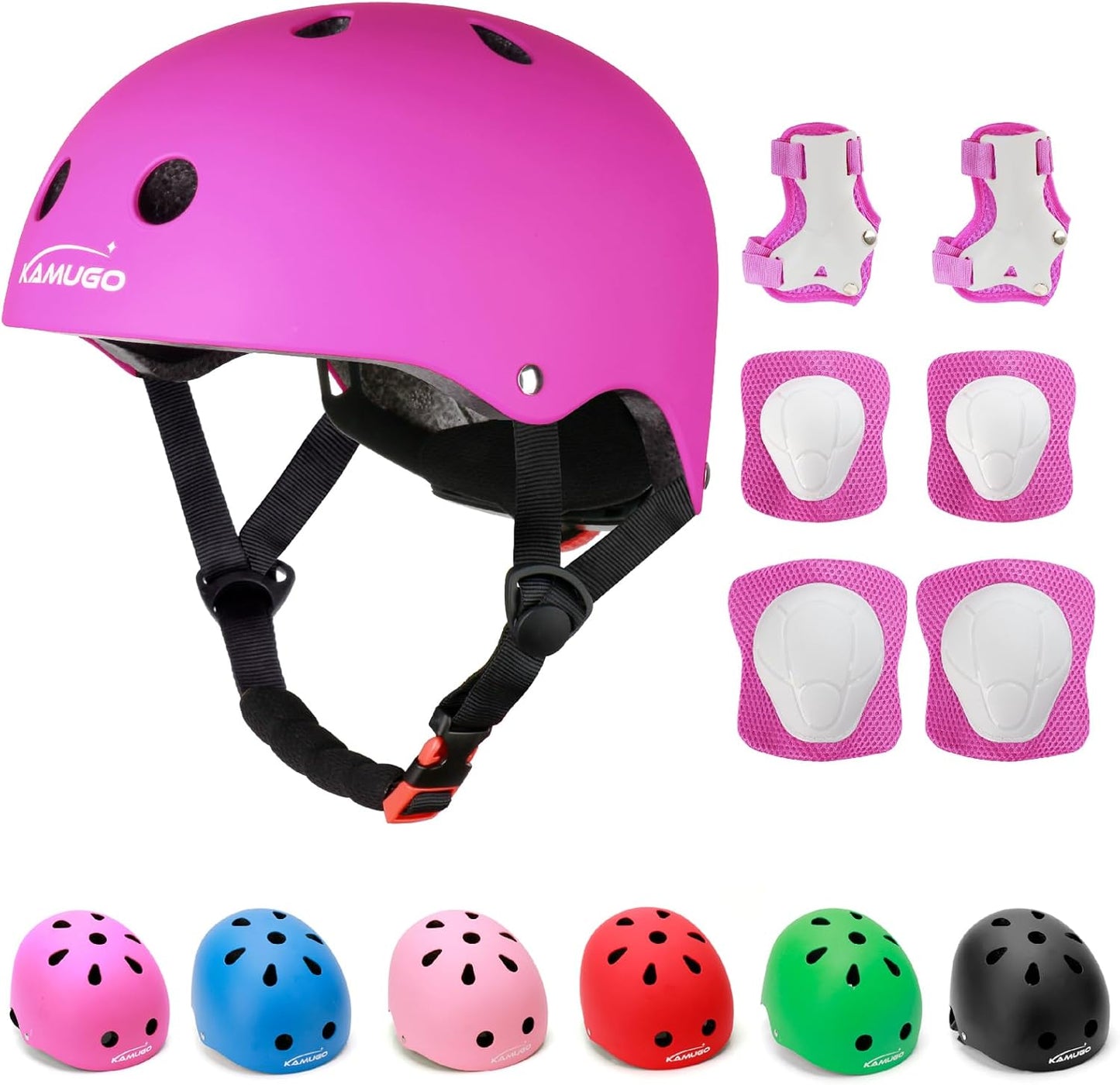 KAMUGO Kids Adjustable Helmet Set for Safe Sports Fun
