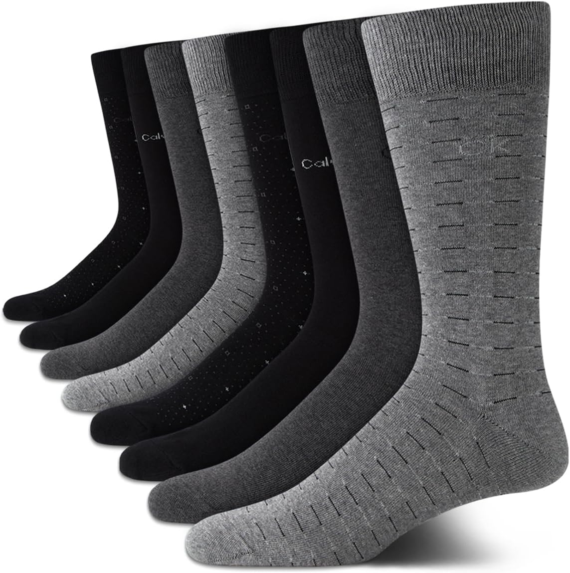 Calvin Klein Mens Dress Socks - Soft Cotton Blend Crew Socks