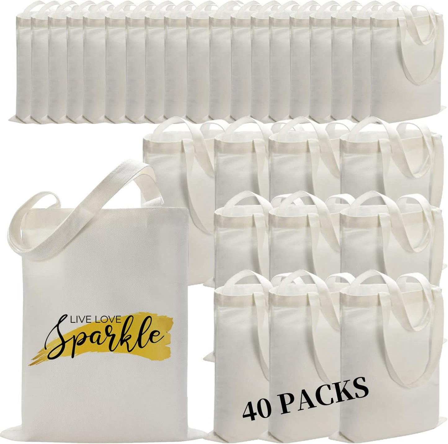 40 Pieces Sublimation Canvas Tote Bags for DIY Crafting Fun