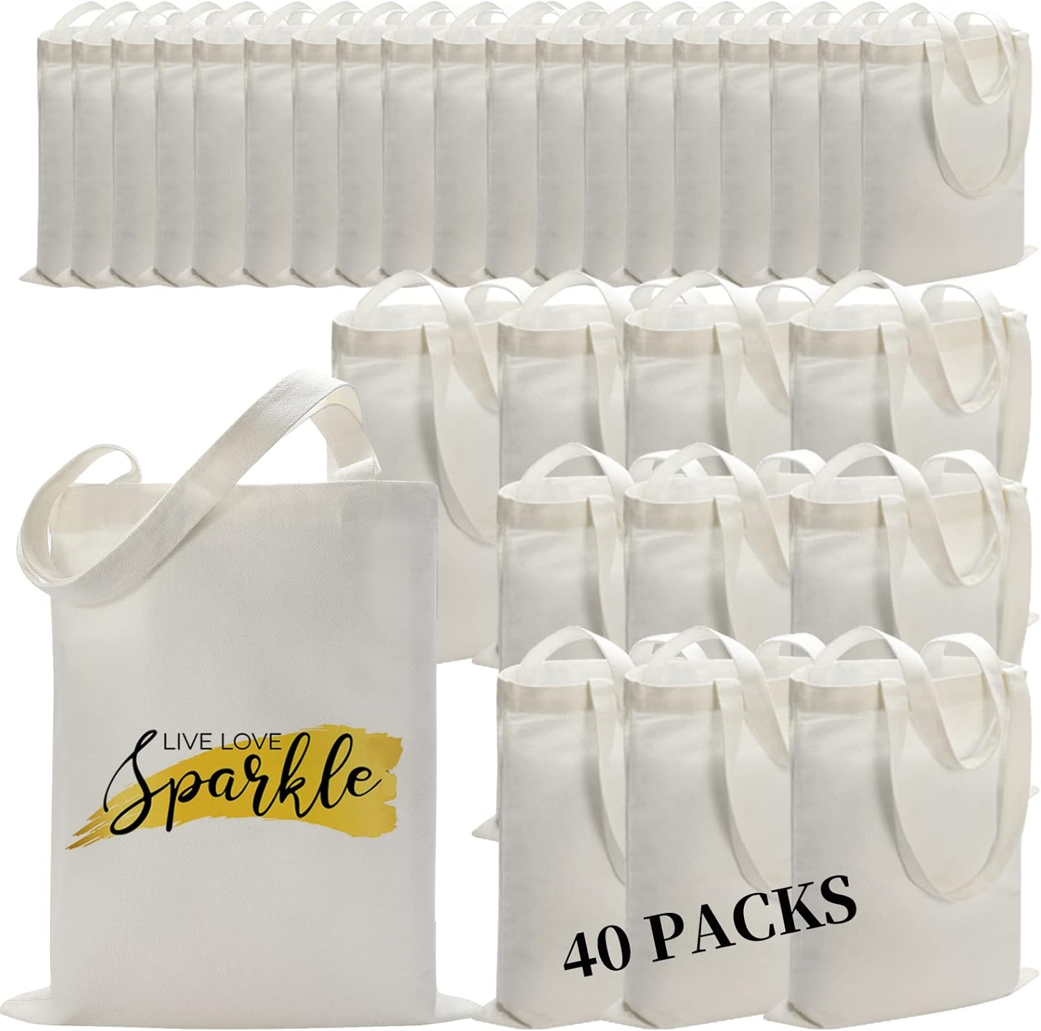 40 Pieces Sublimation Canvas Tote Bags for DIY Crafting Fun