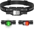 BORUIT HP360 LED Rechargeable Headlamp with Tri-Color Light - Bright