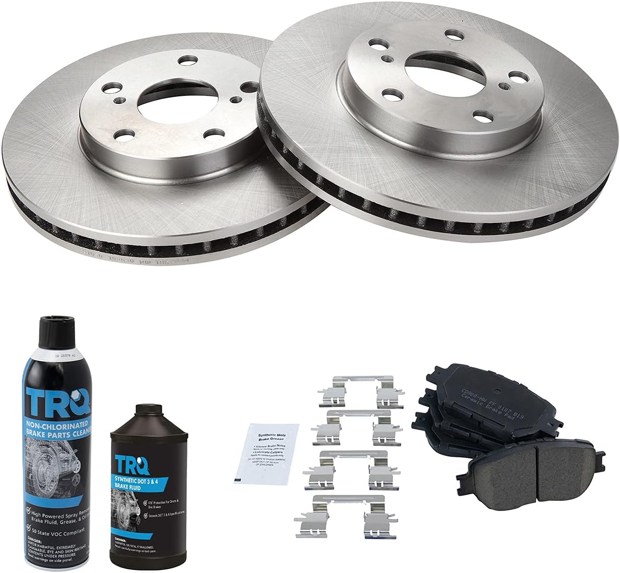 TRQ Front Brake Pad & Rotor Kit for 2002-2006 Toyota Camry