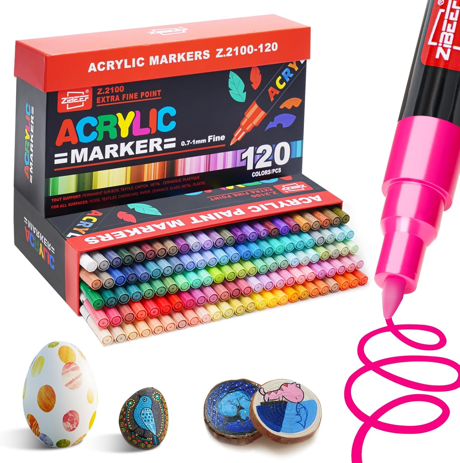 Guangna 120 Acrylic Paint Markers for Vibrant Art Creations