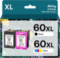 60XL Ink Cartridges Combo Pack Replacement for HP 60 XL - 2 Pack