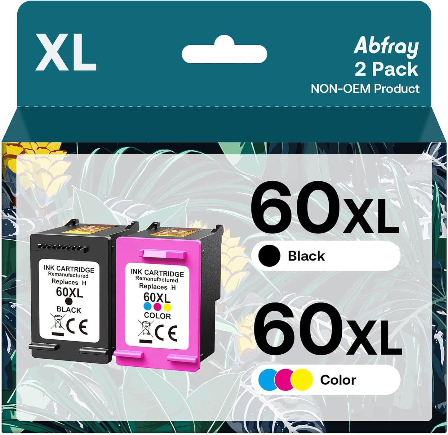 60XL Ink Cartridges Combo Pack for HP Printers - High Yield
