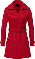 Chrisuno Women's Double Breasted Trench Coat Mid-Length (Style RPLL)