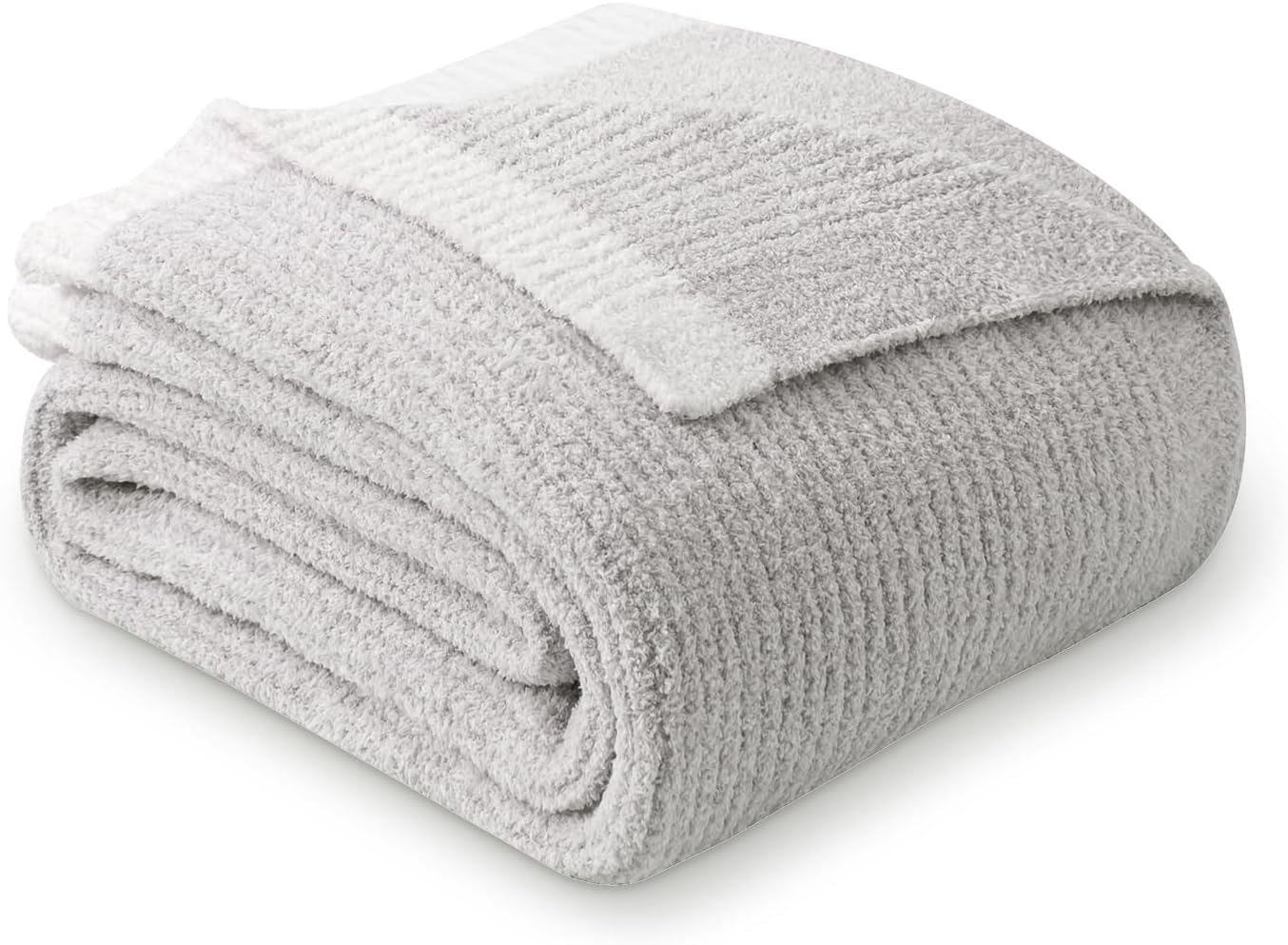 Ultra Soft Ribbed Throw Blanket for Couch - Cozy Microfiber