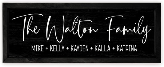 Personalized Framed Family Name Sign for Lasting Memories