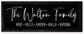 Personalized Framed Family Name Sign 8x24 in - Custom Wall Plaque