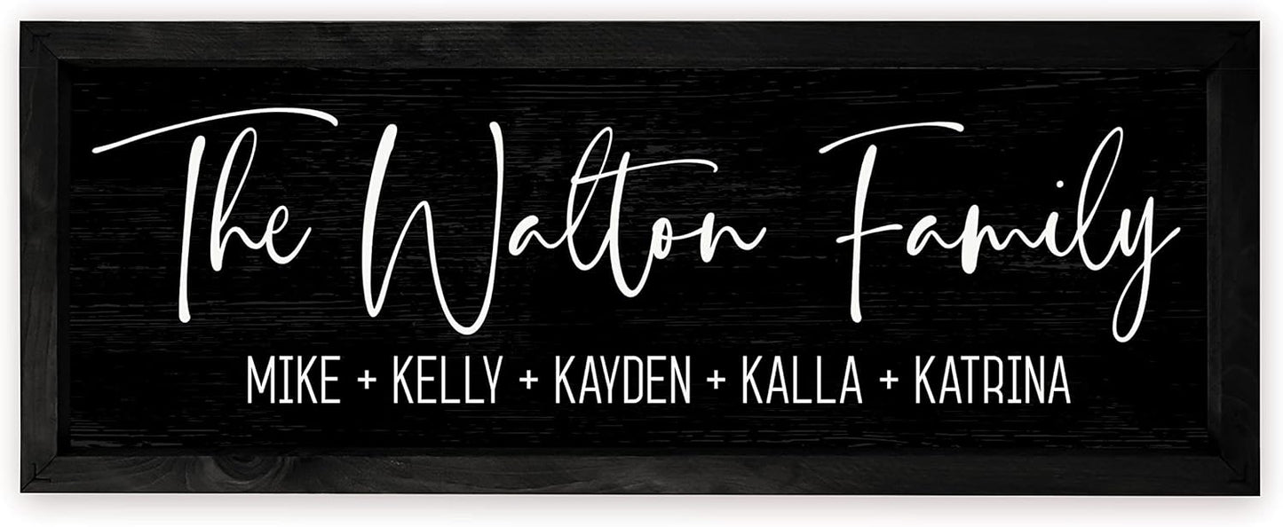 Personalized Framed Family Name Sign for Lasting Memories