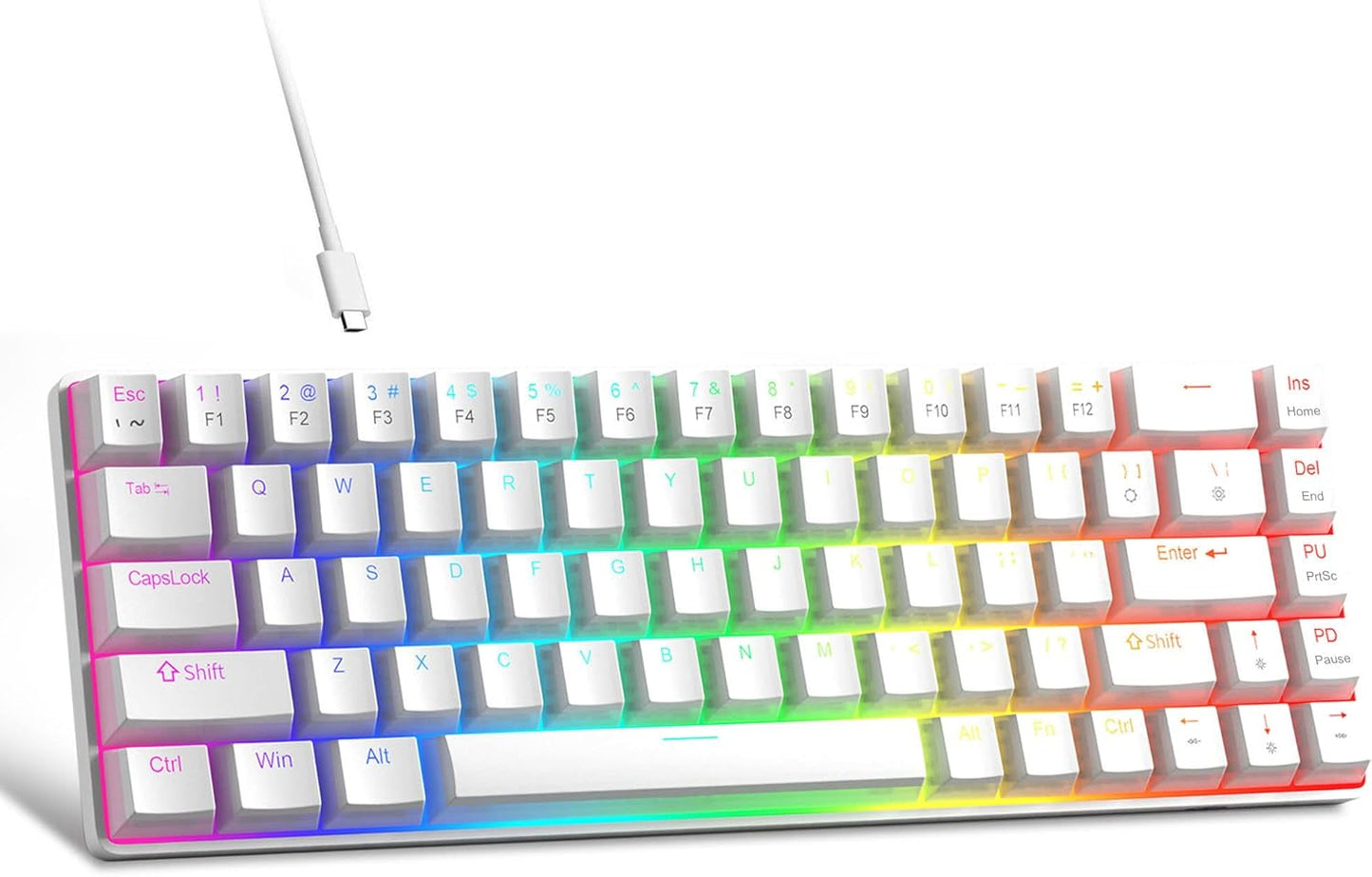 Compact 60% Mechanical Gaming Keyboard - RGB Backlit