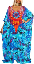 Women Casual Beach Kaftan Dress Short Sleeve Cover Up - Lightweight