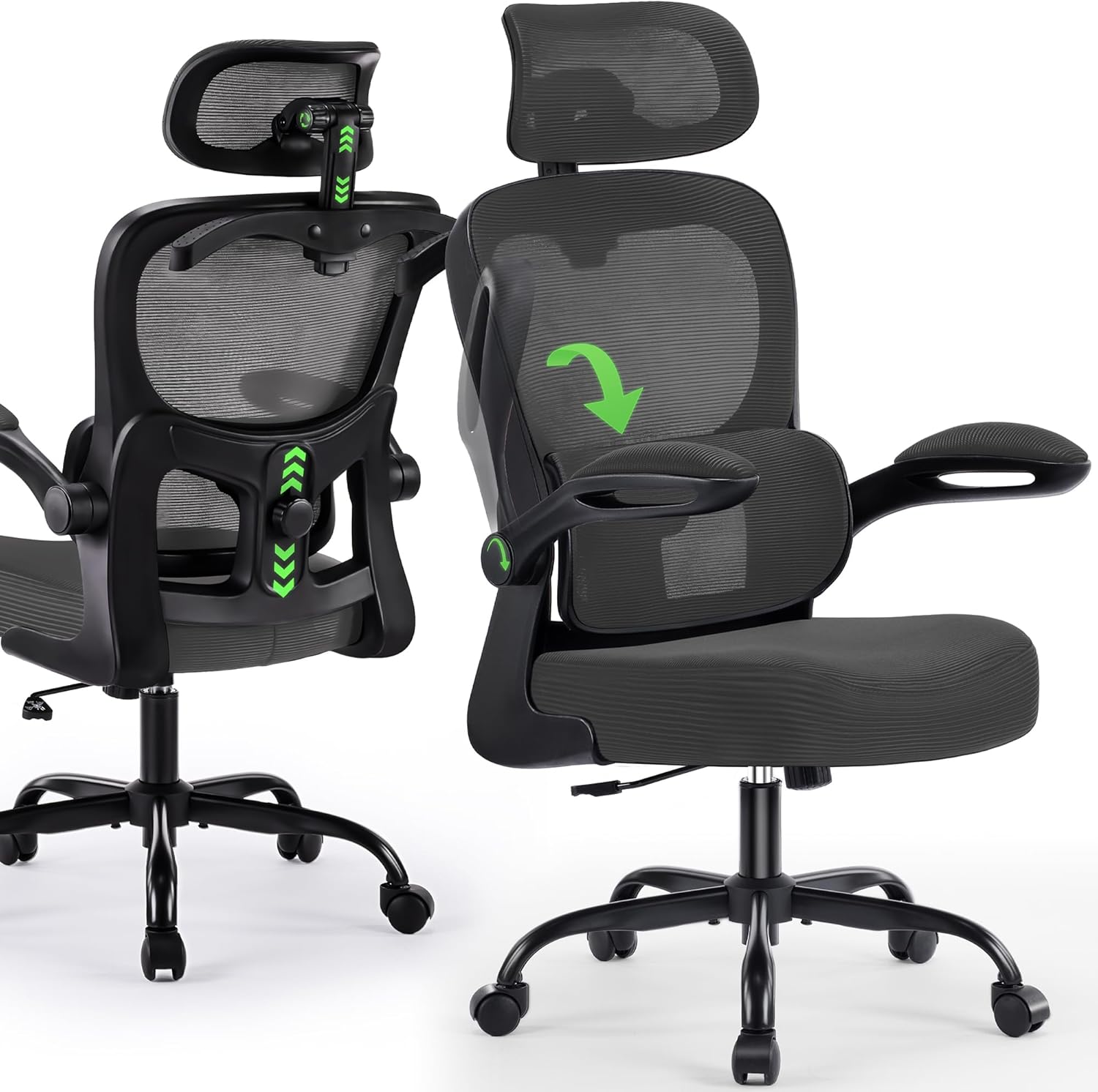 Ergonomic Office Chair with Adjustable Lumbar Support & Headrest