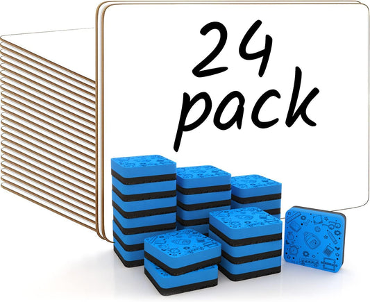 Scribbledo 24 Small White Board Dry Erase Boards for Classroom