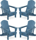 Foldable Adirondack Chair Set of 4 for Patio Garden Outdoors