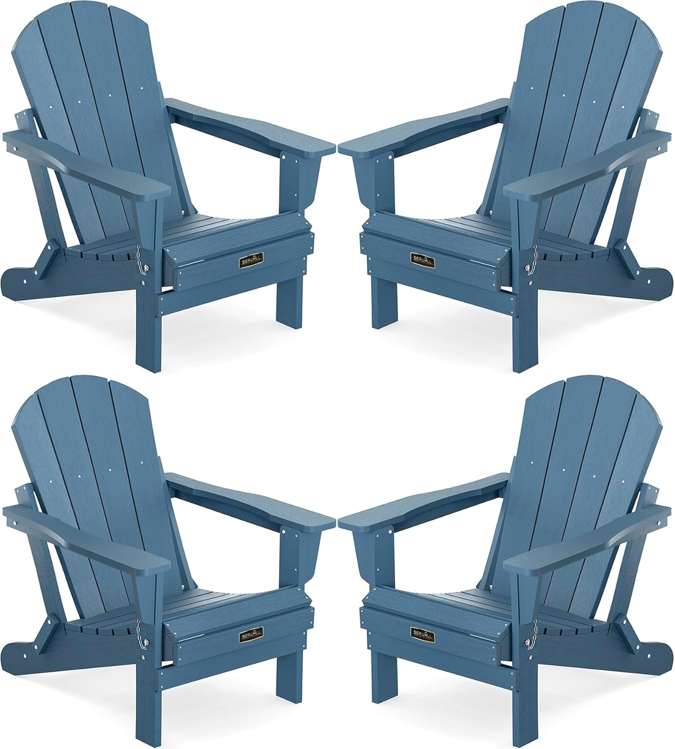 Foldable Adirondack Chair Set of 4 for Patio Garden Outdoors
