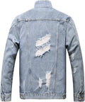 Men's Vintage Slim Fit Distressed Denim Jacket by LZLER