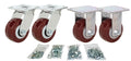 Toolbox Caster Set 4in for Greenlee Knaack and Job Boxes - Heavy Duty
