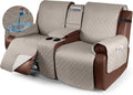 KinCam 100% Waterproof Recliner Loveseat Cover - Non-Slip Khaki