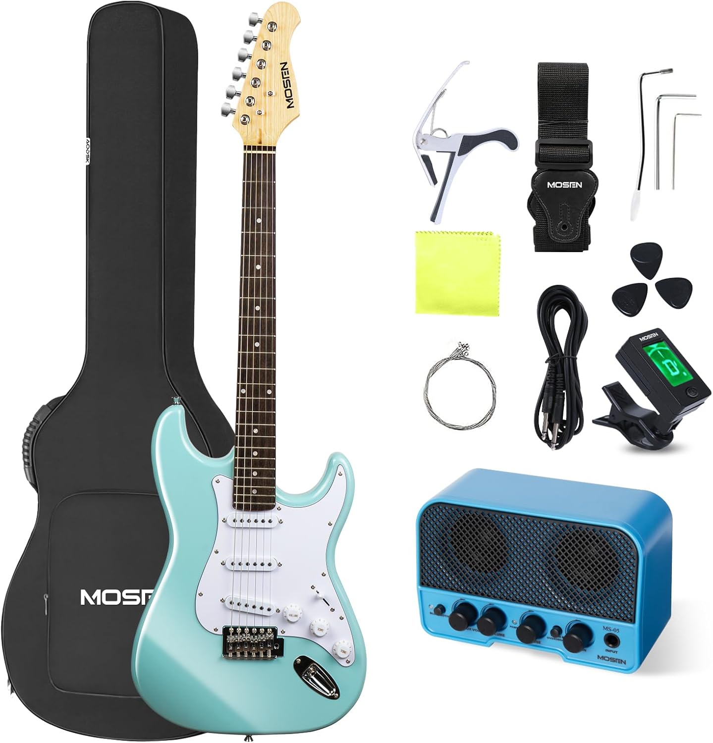 MOSEN 39in Full Size Beginner Electric Guitar Starter Kit Review