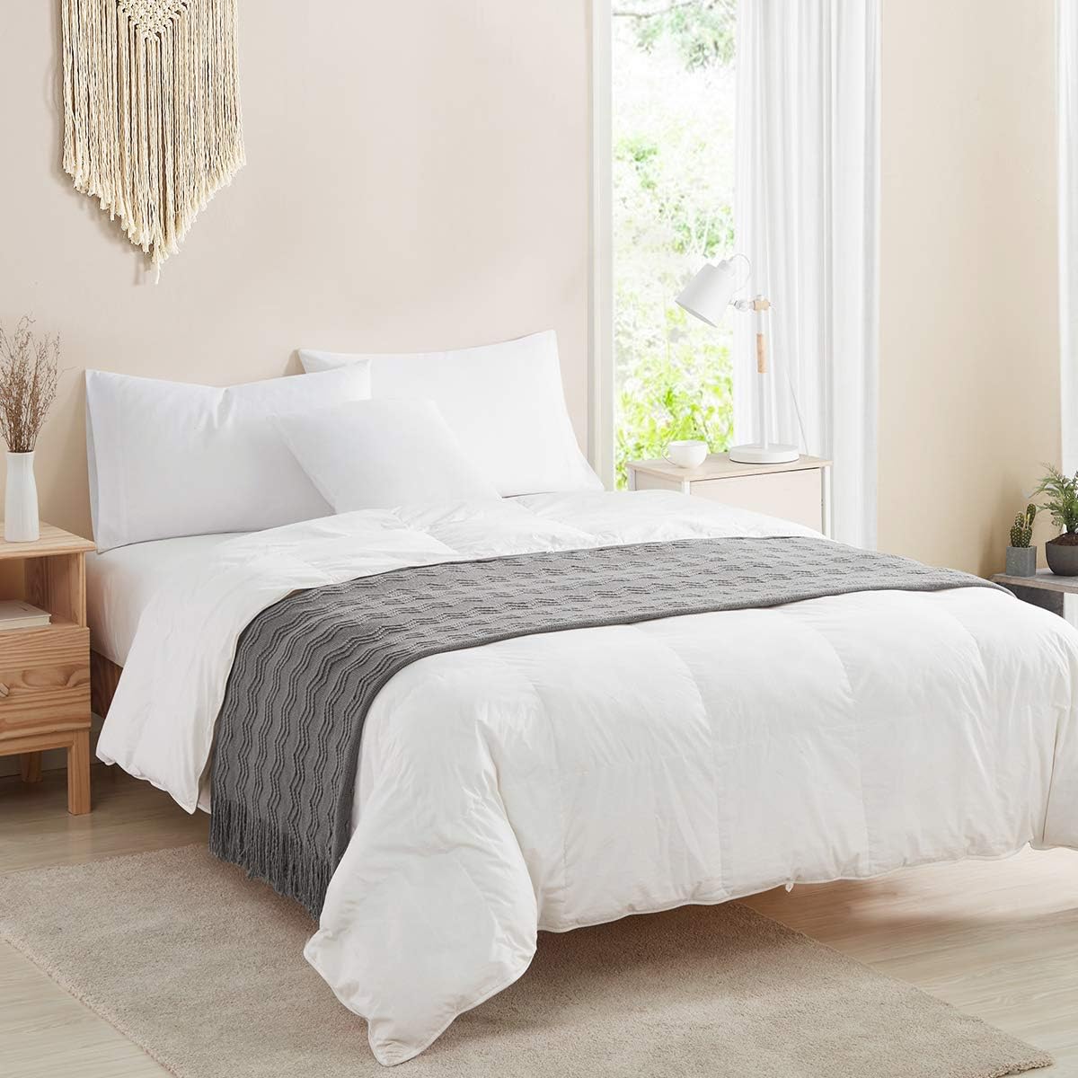 BOURINA Dark Grey Throw Blanket for Cozy Home Decor