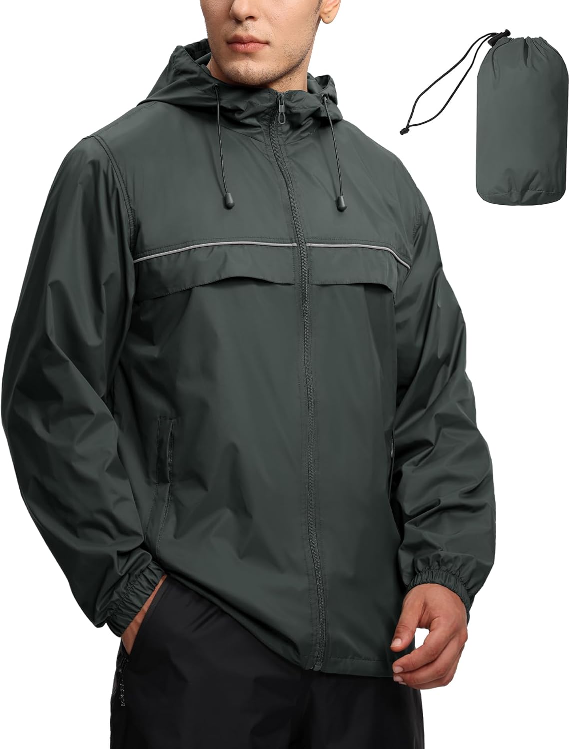 SWISSWELL Mens Waterproof Windbreaker Rain Jacket for Outdoor Use