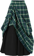 Scarlet Darkness Plaid Skirt High Waist Long Skirt with Pockets create