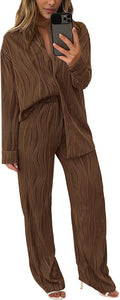 PRETTYGARDEN Women's 2 Piece Fall Wide Leg Pants Set - Versatile Chic