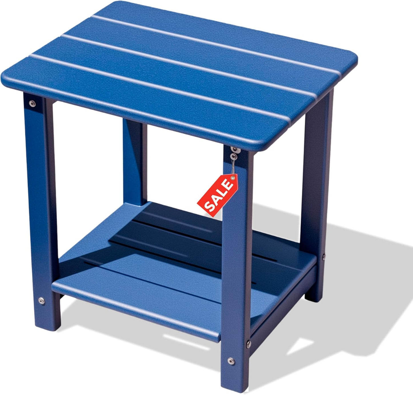 BZY Adirondack Square Outdoor Side Table with 2-Tier Storage