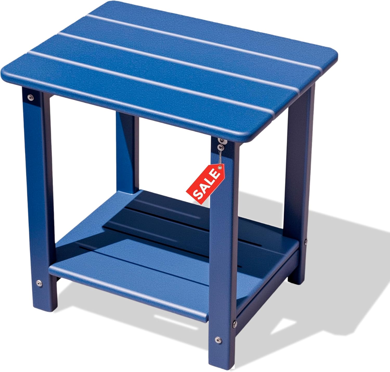 BZY Adirondack Square Outdoor Side Table with 2-Tier Storage