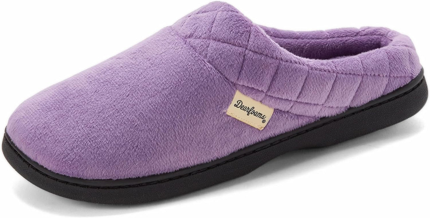 Darcy Velour Clog Slippers with Memory Foam for Ultimate Comfort
