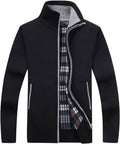 Men's Casual Slim Full Zip Thick Knitted Cardigan Sweater - Warm Lined