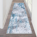 HEBE Hallway Runner Rug 2 ft x 6 ft - Washable Vintage Distressed