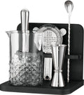 Crystal Cocktail Mixing Glass Set with Bamboo Stand for Bartenders