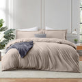 Linen Duvet Cover with Fitted Sheet Twin/Twin XL - Soft, Lightweight