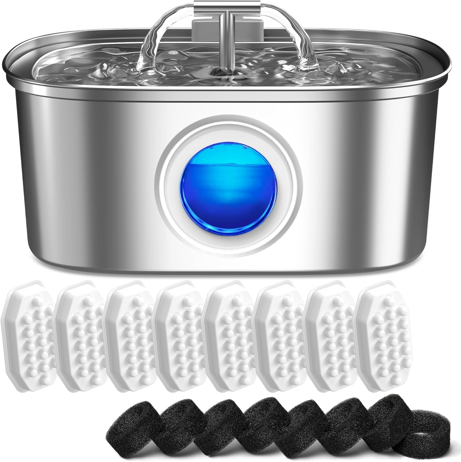 Stainless Steel Cat Water Fountain with 108oz Capacity for Pets