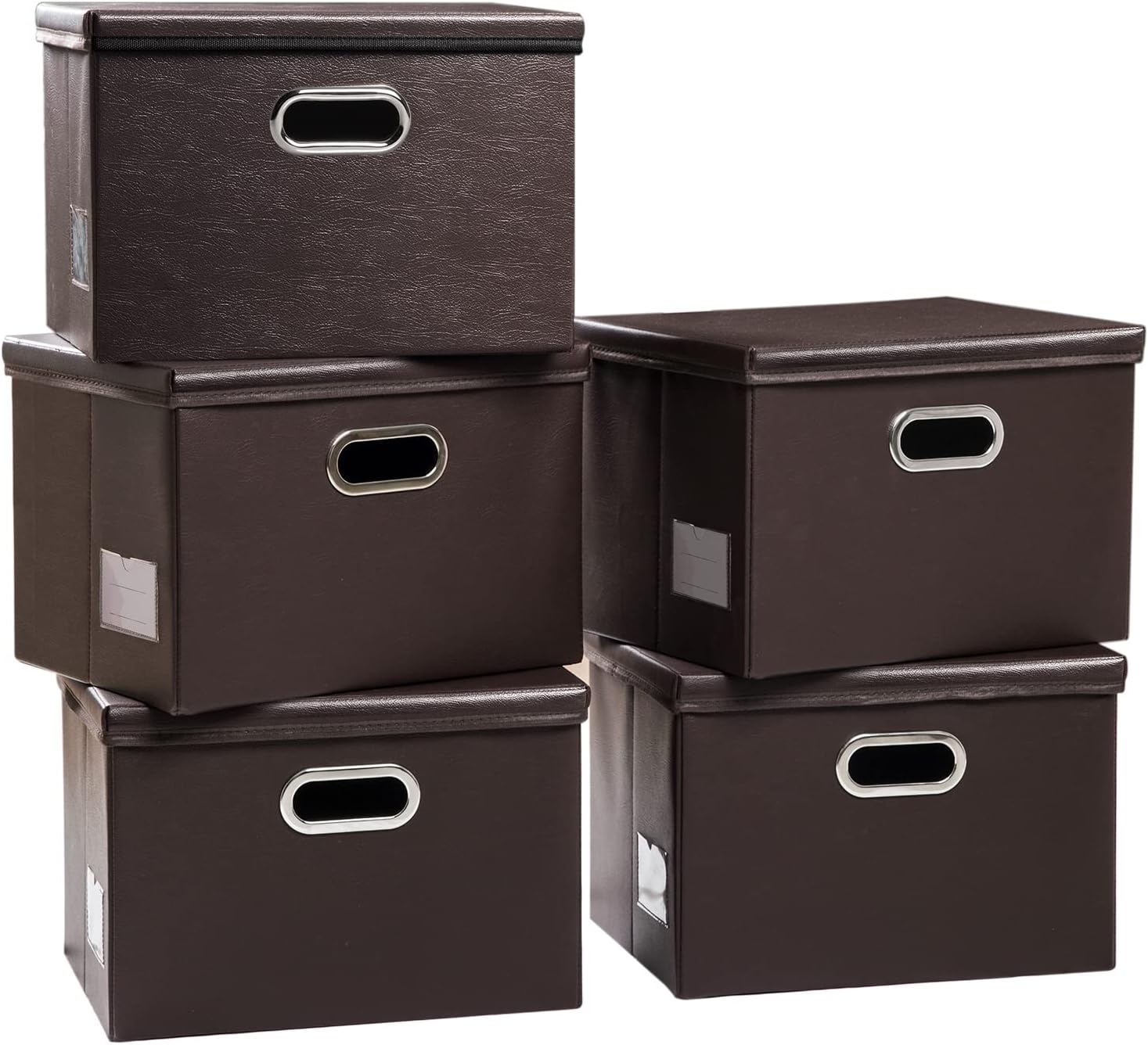 PRANDOM Large Stackable Storage Boxes with Lids for Organizing
