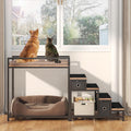 Pet Bunk Bed with Removable Stairs and 2 Drawers - Window Perch