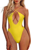 HYPERFIRE Women's Criss Cross Halter Monokini - Flattering Cutout Fit