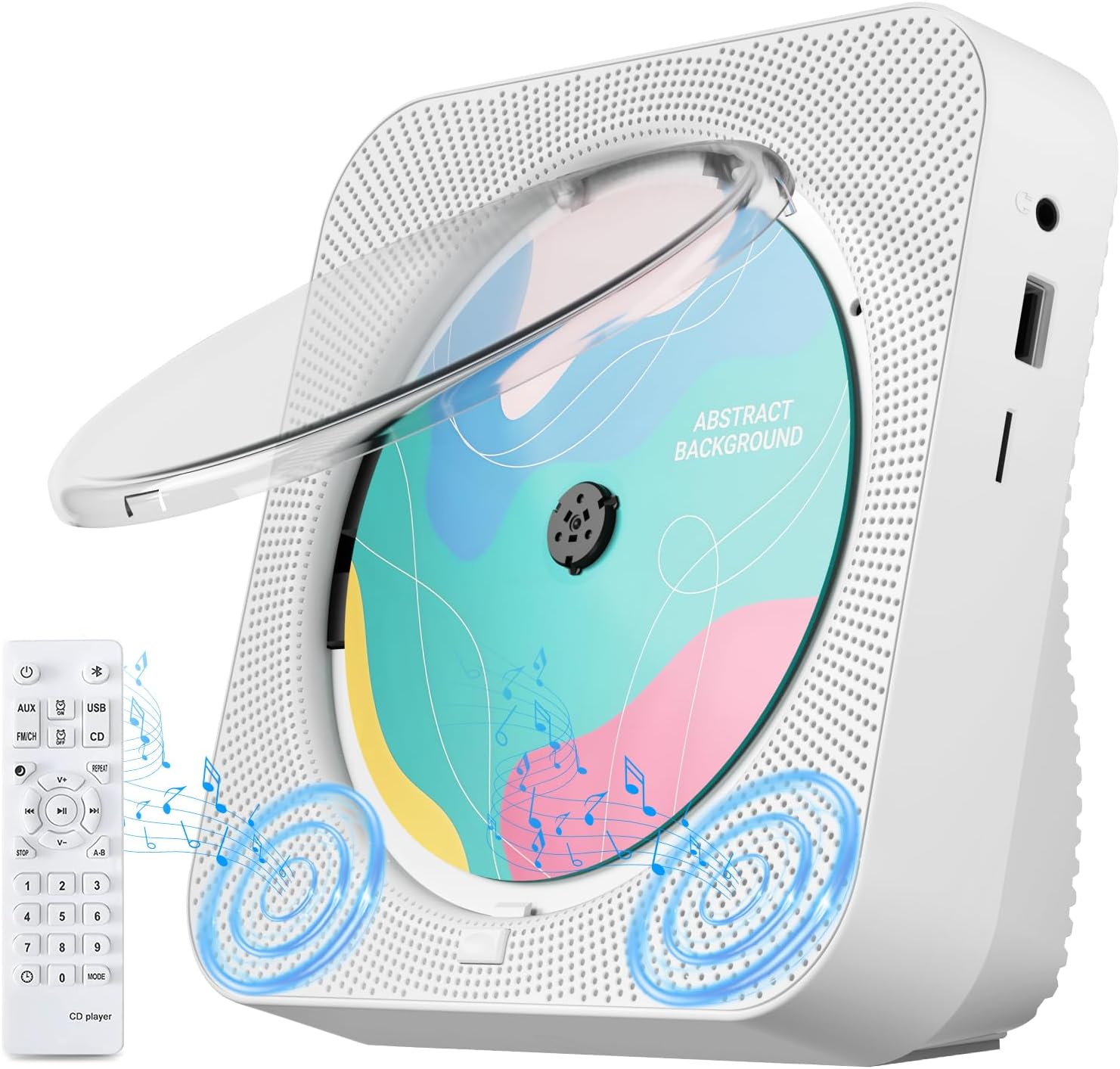 Portable CD Player with Bluetooth and HiFi Sound for Home