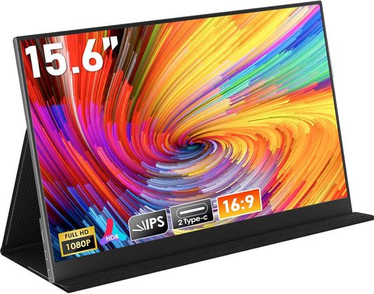 HONGO 15.6'' FHD USB-C Portable Monitor - Dual Speaker Immersion