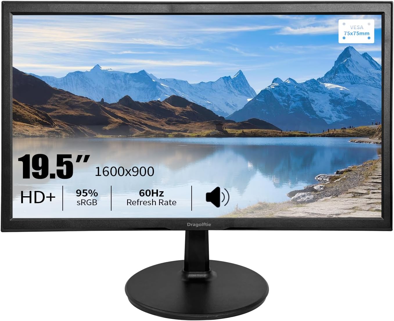 19.5 Inch PC Monitor with Dual Speakers and Low-Blue Light