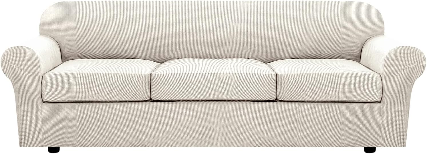 H.VERSAILTEX 4 Piece Stretch Sofa Covers for 3 Cushion Couch