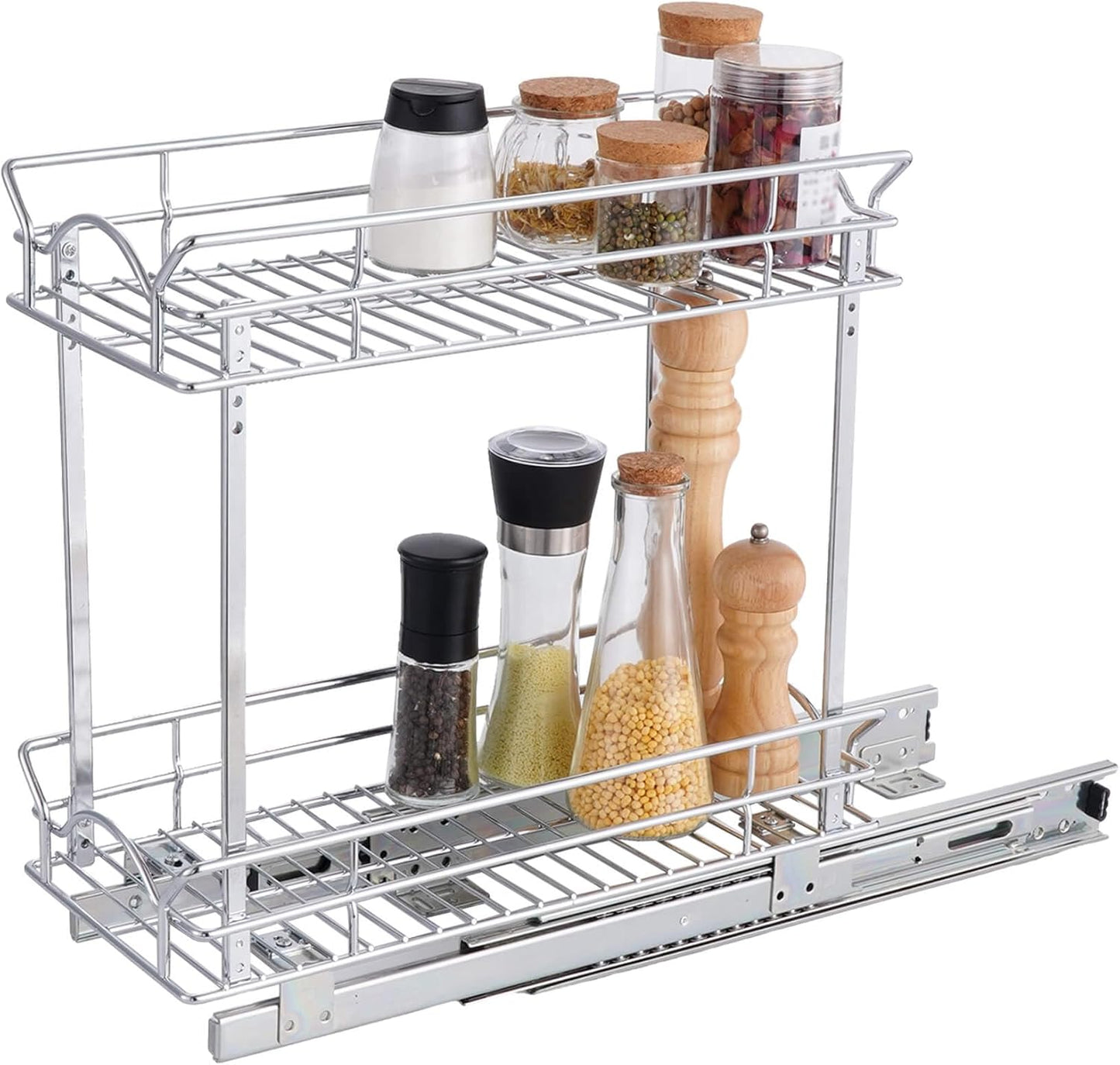 OCG Slide Out Cabinet Organizer for Narrow Cabinets - 2 Tier