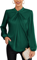 Elegant Mock Neck Long Sleeve Blouse for Business Office Wear