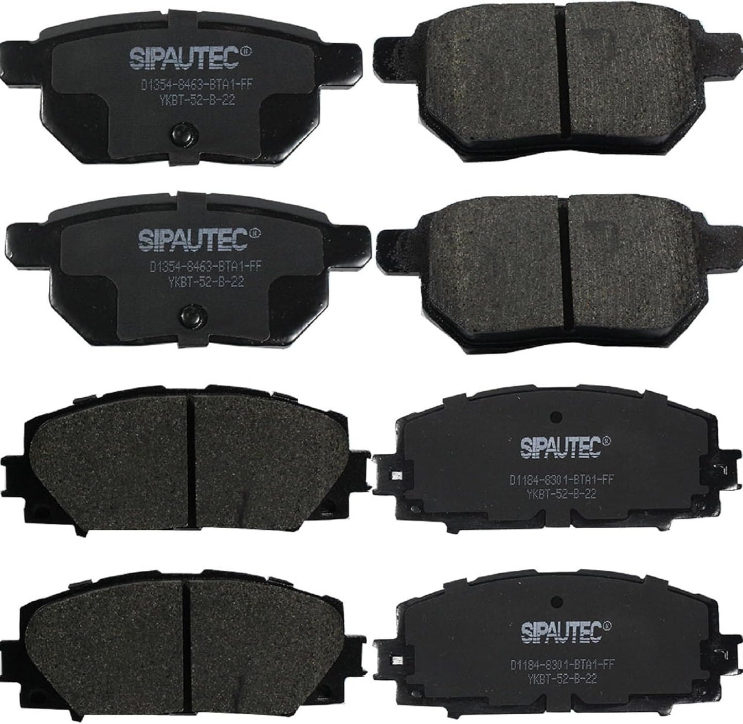 Front and Rear Brake Pad Set for 2019-2021 Toyota Prius AWD-e